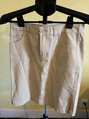 Tommy Hilfiger Beige Cotton Mini Skirt